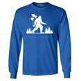 thumbnail image 1 of Shop4Ever Men's Big Foot with Heart Balloons Long Sleeve Shirt XXX-Large Royal Blue, 1 of 5