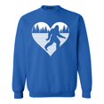 thumbnail image 1 of Shop4Ever Men's Bigfoot Heart Love Sasquatch Valentine Crewneck Sweatshirt XXX-Large Royal Blue, 1 of 5