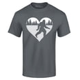 thumbnail image 1 of Shop4Ever Men's Bigfoot Heart Love Sasquatch Valentine Graphic T-shirt Large Charcoal, 1 of 5
