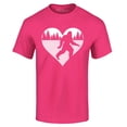 thumbnail image 1 of Shop4Ever Men's Bigfoot Heart Love Sasquatch Valentine Graphic T-shirt Medium Heliconia Pink, 1 of 5