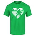 thumbnail image 1 of Shop4Ever Men's Bigfoot Heart Love Sasquatch Valentine Graphic T-shirt Medium Irish Green, 1 of 5