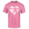 thumbnail image 1 of Shop4Ever Men's Bigfoot Heart Love Sasquatch Valentine Graphic T-shirt XX-Large Azalea Pink, 1 of 5