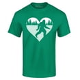 thumbnail image 1 of Shop4Ever Men's Bigfoot Heart Love Sasquatch Valentine Graphic T-shirt XX-Large Kelly, 1 of 5