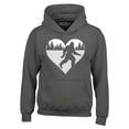 thumbnail image 1 of Shop4Ever Men's Bigfoot Heart Love Sasquatch Valentine Hooded Sweatshirt Hoodie Medium Charcoal, 1 of 5