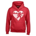 thumbnail image 1 of Shop4Ever Men's Bigfoot Heart Love Sasquatch Valentine Hooded Sweatshirt Hoodie X-Large Red, 1 of 5