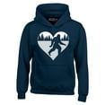 thumbnail image 1 of Shop4Ever Men's Bigfoot Heart Love Sasquatch Valentine Hooded Sweatshirt Hoodie XX-Large Navy, 1 of 5