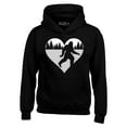 thumbnail image 1 of Shop4Ever Men's Bigfoot Heart Love Sasquatch Valentine Hooded Sweatshirt Hoodie XXX-Large Black, 1 of 5