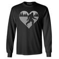 thumbnail image 1 of Shop4Ever Men's Bigfoot Heart Love Sasquatch Valentine Long Sleeve Shirt 2XL Black, 1 of 5