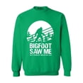 thumbnail image 1 of Shop4Ever Men's Bigfoot Saw Me But Nobody Believes Him Crewneck Sweatshirt Medium Irish Green, 1 of 5