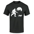 thumbnail image 1 of Shop4Ever Men's  Bigfoot Walking Wiener Dog Funny Sasquatch Dachshund Graphic T-shirt XXXXX-Large Black, 1 of 5