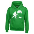 thumbnail image 1 of Shop4Ever Men's  Bigfoot Walking Wiener Dog Funny Sasquatch Dachshund Hooded Sweatshirt Hoodie XX-Large Irish Green, 1 of 5