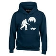 thumbnail image 1 of Shop4Ever Men's  Bigfoot Walking Wiener Dog Funny Sasquatch Dachshund Hooded Sweatshirt Hoodie XXX-Large Navy, 1 of 5