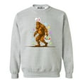 thumbnail image 1 of Shop4Ever Men's Bigfoot with Easter Basket and Eggs Funny Crewneck Sweatshirt XX-Large Sports Grey, 1 of 5