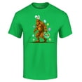thumbnail image 1 of Shop4Ever Men's Bigfoot with Easter Basket and Eggs Funny Graphic T-shirt Medium Irish Green, 1 of 5