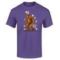 thumbnail image 1 of Shop4Ever Men's Bigfoot with Easter Basket and Eggs Funny Graphic T-shirt XX-Large Purple, 1 of 5