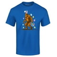 thumbnail image 1 of Shop4Ever Men's Bigfoot with Easter Basket and Eggs Funny Graphic T-shirt XXXXX-Large Royal Blue, 1 of 5