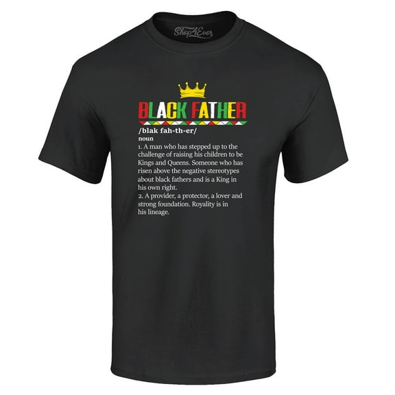 Shop4Ever Men's Black Father Definition King Graphic T-shirt XX-Large Black