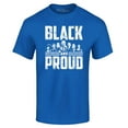 thumbnail image 1 of Shop4Ever Men's Black and Proud Black Pride Graphic T-shirt XXX-Large Royal Blue, 1 of 5