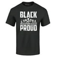 thumbnail image 1 of Shop4Ever Men's Black and Proud Black Pride Graphic T-shirt XXXX-Large Black, 1 of 5