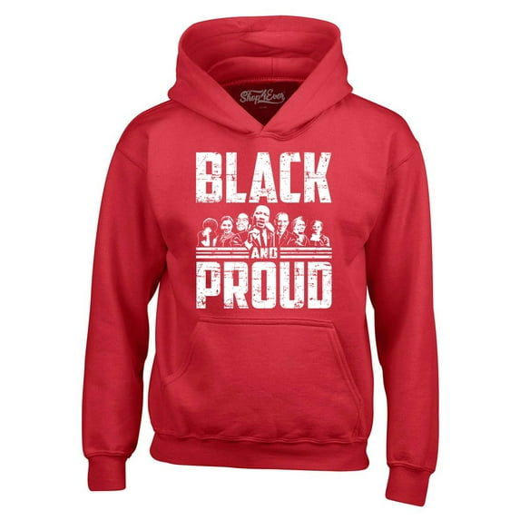 Shop4Ever Men's Black and Proud Black Pride Hooded Sweatshirt Hoodie XXX-Large Red
