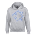 thumbnail image 1 of Shop4Ever Men's Blue Puzzle Piece Autism Awareness Hooded Sweatshirt Hoodie Large Sports Grey, 1 of 3