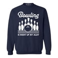 thumbnail image 1 of Shop4Ever Men's Bowling is Right Up My Alley Bowler Crewneck Sweatshirt XX-Large Navy, 1 of 5