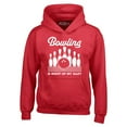 thumbnail image 1 of Shop4Ever Men's Bowling is Right Up My Alley Bowler Hooded Sweatshirt Hoodie XXX-Large Red, 1 of 5