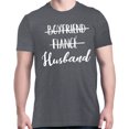thumbnail image 1 of Shop4Ever Men's Boyfriend Fiance Husband Wedding Graphic T-shirt Large Dark Heather, 1 of 5