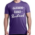 thumbnail image 1 of Shop4Ever Men's Boyfriend Fiance Husband Wedding Graphic T-shirt Small Purple, 1 of 5