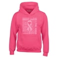 thumbnail image 1 of Shop4Ever Men's Breast Cancer Awareness Pink Ribbon Word Cloud Hooded Sweatshirt Hoodie Medium Heliconia Pink, 1 of 5