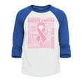thumbnail image 1 of Shop4Ever Men's Breast Cancer Awareness Pink Ribbon Word Cloud Raglan Baseball Shirt X-Large White/Red, 1 of 4
