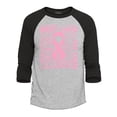 thumbnail image 1 of Shop4Ever Men's Breast Cancer Awareness Pink Ribbon Word Cloud Raglan Baseball Shirt XX-Large Heather Grey/Black, 1 of 4