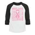 thumbnail image 1 of Shop4Ever Men's Breast Cancer Awareness Pink Ribbon Word Cloud Raglan Baseball Shirt XXX-LargeWhite/Black, 1 of 4
