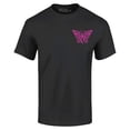 thumbnail image 1 of Shop4Ever Men's Breast Cancer Awareness Ribbon Butterfly Pocket Graphic T-shirt Small Black, 1 of 5