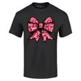 thumbnail image 1 of Shop4Ever Men's Breast Cancer Bow Graphic T-shirt X-Large Black, 1 of 5