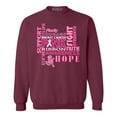 thumbnail image 1 of Shop4Ever Men's Breast Cancer Support Fight Ribbon Awareness Crewneck Sweatshirt Small Maroon, 1 of 5