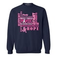 thumbnail image 1 of Shop4Ever Men's Breast Cancer Support Fight Ribbon Awareness Crewneck Sweatshirt X-Large Navy, 1 of 5