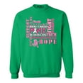 thumbnail image 1 of Shop4Ever Men's Breast Cancer Support Fight Ribbon Awareness Crewneck Sweatshirt XXX-Large Irish Green, 1 of 5
