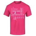 thumbnail image 1 of Shop4Ever Men's Breast Cancer Support Fight Ribbon Awareness Graphic T-shirt Medium Heliconia Pink, 1 of 5