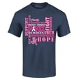 thumbnail image 1 of Shop4Ever Men's Breast Cancer Support Fight Ribbon Awareness Graphic T-shirt Small Navy, 1 of 5