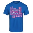thumbnail image 1 of Shop4Ever Men's Breast Cancer Support Fight Ribbon Awareness Graphic T-shirt XX-Large Royal Blue, 1 of 5