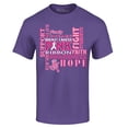 thumbnail image 1 of Shop4Ever Men's Breast Cancer Support Fight Ribbon Awareness Graphic T-shirt XXX-Large Purple, 1 of 5