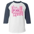 thumbnail image 1 of Shop4Ever Men's Breast Cancer Support Fight Ribbon Awareness Raglan Baseball Shirt Large White/Navy, 1 of 5