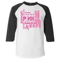 thumbnail image 1 of Shop4Ever Men's Breast Cancer Support Fight Ribbon Awareness Raglan Baseball Shirt X-Large White/Black, 1 of 5