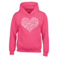 thumbnail image 1 of Shop4Ever Men's Breast Cancer White Ribbon Montage Heart Hooded Sweatshirt Hoodie X-Large Heliconia Pink, 1 of 5