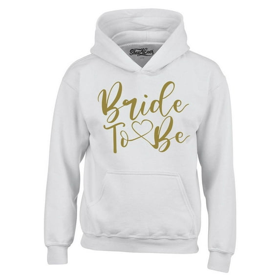 Shop4Ever Men's Bride To Be Gold Heart Wedding Hooded Sweatshirt Hoodie Small White