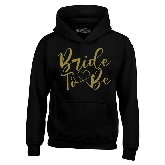 Shop4Ever Men's Bride To Be Gold Heart Wedding Hooded Sweatshirt Hoodie XXX-Large Black