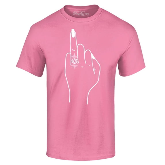 Shop4Ever Men's Bride's Wedding Ring Finger Engagement Graphic T-shirt Medium Azalea Pink
