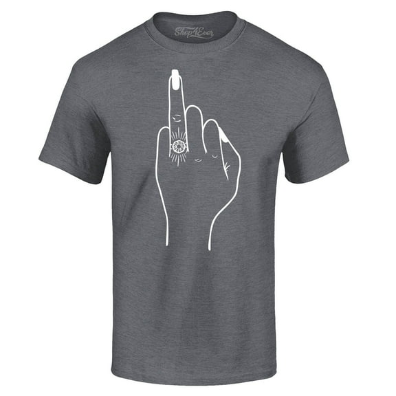 Shop4Ever Men's Bride's Wedding Ring Finger Engagement Graphic T-shirt Small Dark Heather