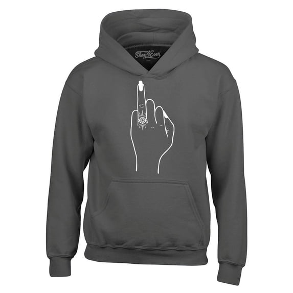 Shop4Ever Men's Bride's Wedding Ring Finger Engagement Hooded Sweatshirt Hoodie Medium Charcoal